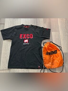 EXCO vintage Black Short-Sleeve Crewneck Tee & EXCO draw String bag